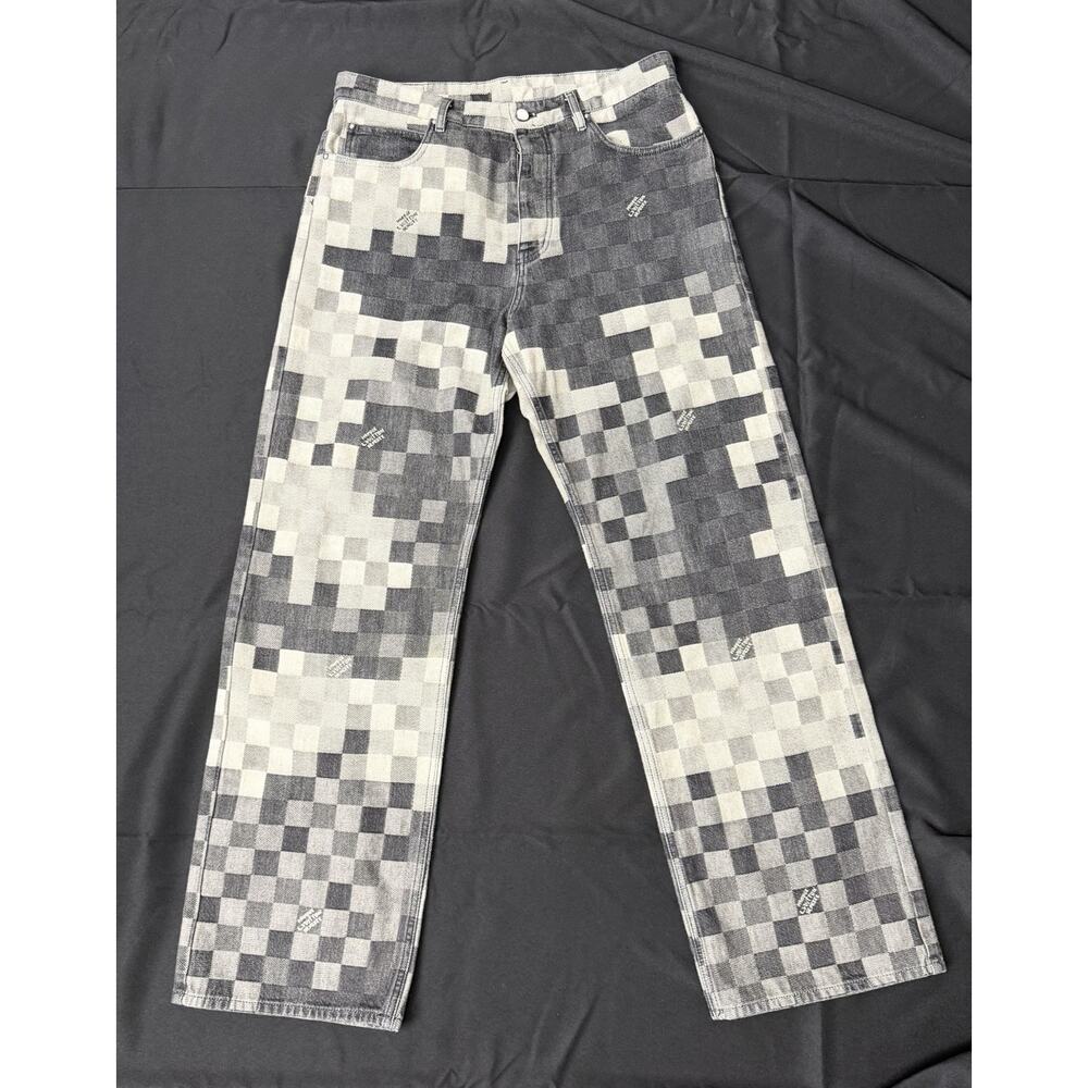 Louis Vuitton Damoflage Denim Skate Pants in Washed Black Tone 33 Size